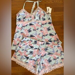Jessica Simpson Floral Lace Trim Sleepwear Set